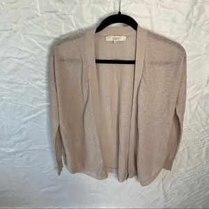 Loft light weight mauve cardigan- small